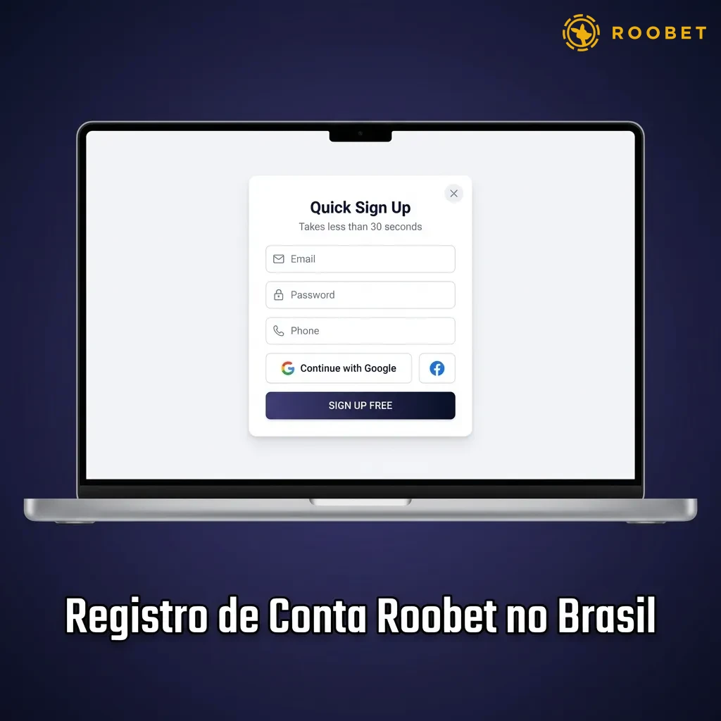 Formulário de registro online da Roobet mostrando campos para criar conta de cassino no Brasil