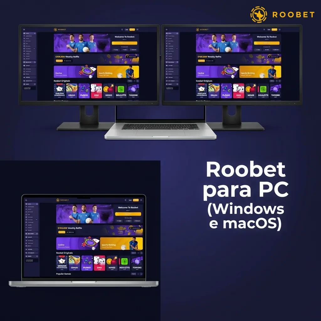 Roobet website interface on PC browser showing high-resolution graphics and multiple game windows open simultaneously