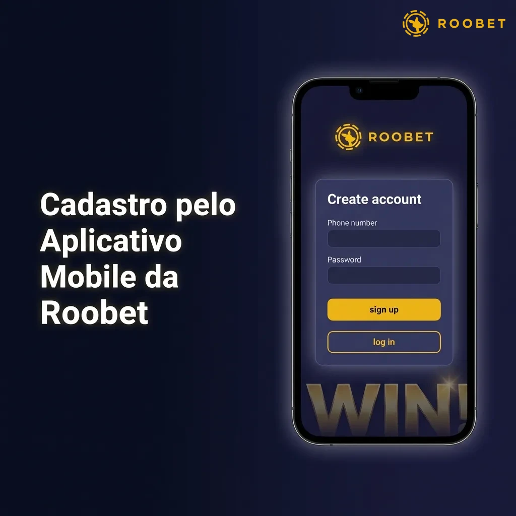 Roobet mobile app registration screen showing sign-up options including email, phone, and social media login buttons