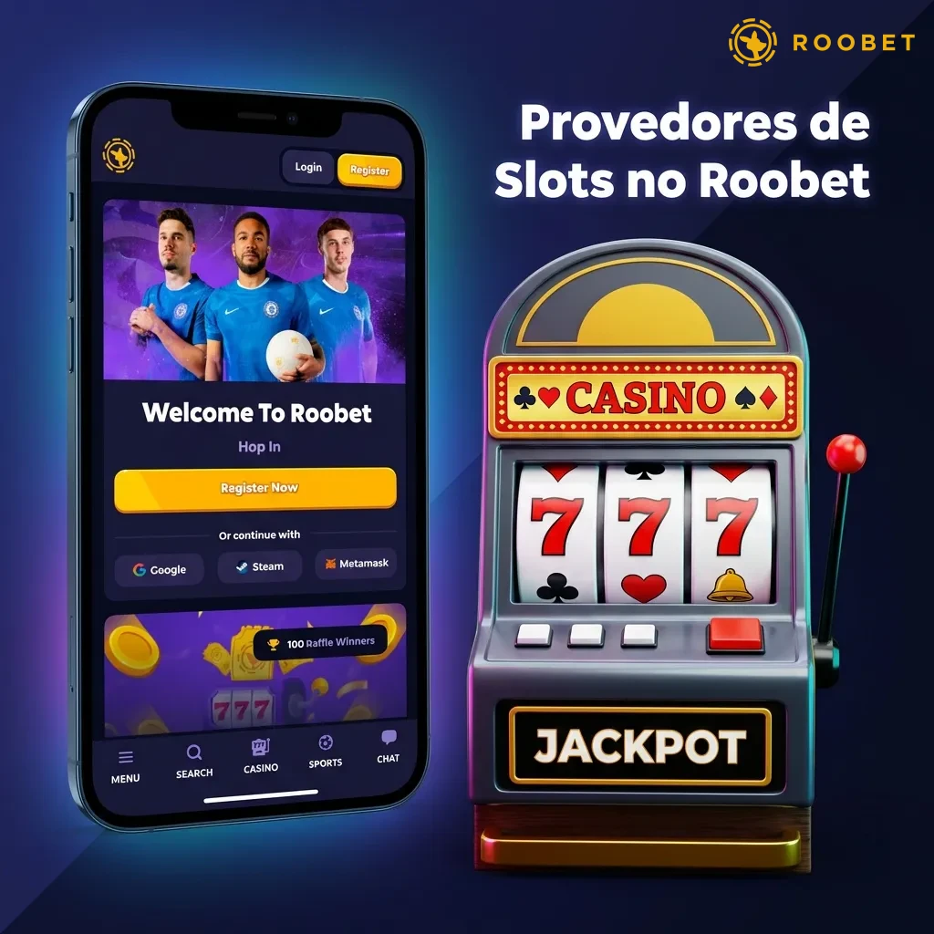 Logos of top slot game providers on Roobet platform including Pragmatic Play, NetEnt, and Play'n GO