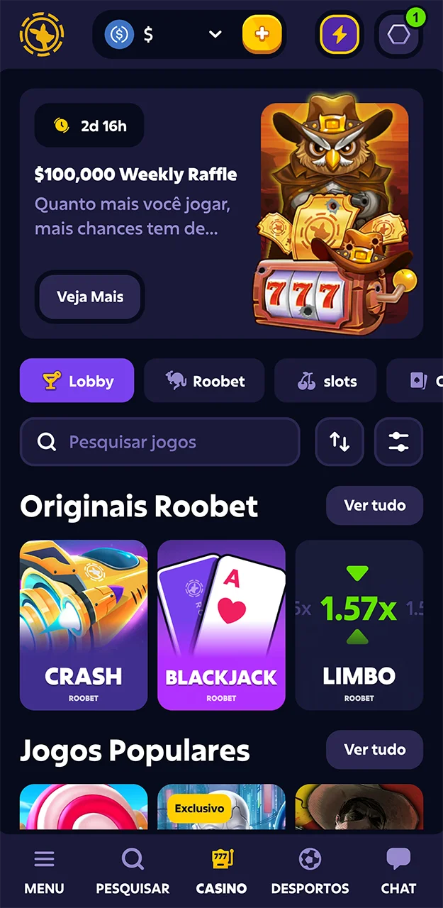 Escolha o caça-níquel ideal para você no cassino Roobet.