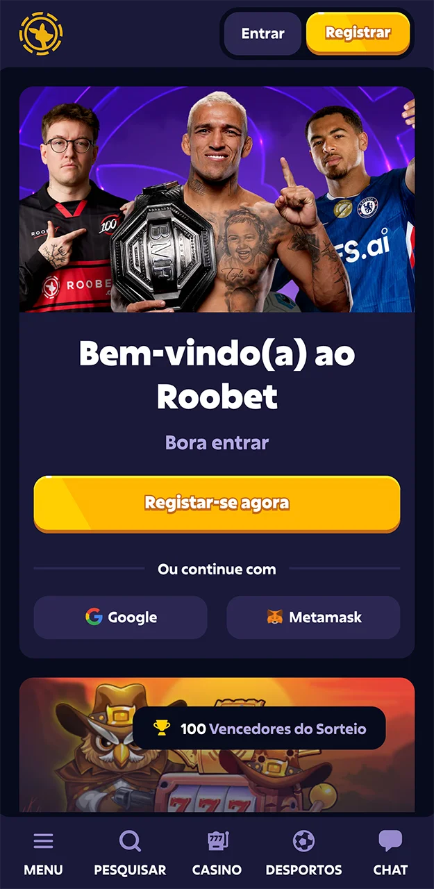 Acesse o site da Roobet e faça login na sua conta pessoal.