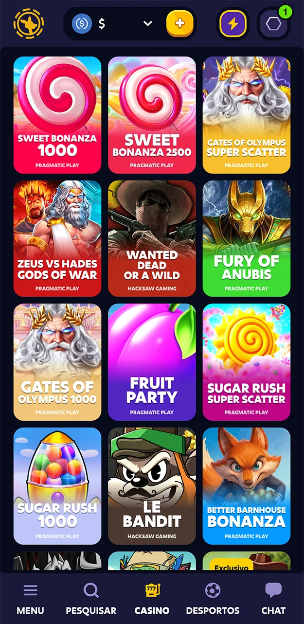 Conheça os jogos mais populares do cassino Roobet.