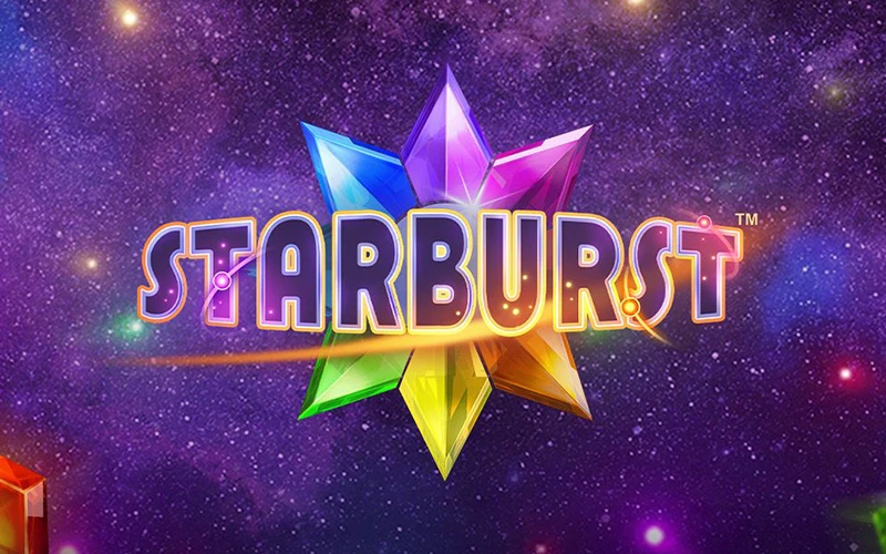 Conheça a interface do jogo Starburst, disponível no site do cassino Roobet.
